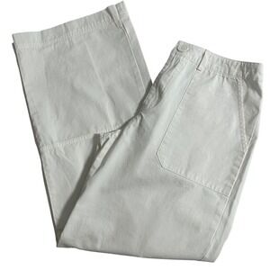 Princess Polly Wide Leg Utility Cargo Ankle Crop‎ Pants Womens Size 4 US White